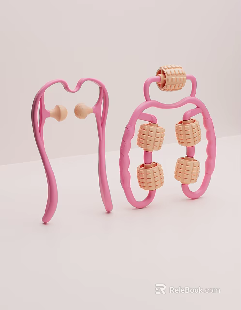Pink Fitness Equipment With Rollers And Frame For Muscle Relaxation And Body Massage 3d model 