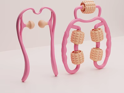 Pink Fitness Equipment With Rollers And Frame For Muscle Relaxation And Body Massage 3d model