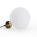 White Spherical Table Lamp With Gold Base And Black Cord 3d model