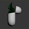 Computer Wireless Headphones with Green Earbuds and White Charging Case Modern Design