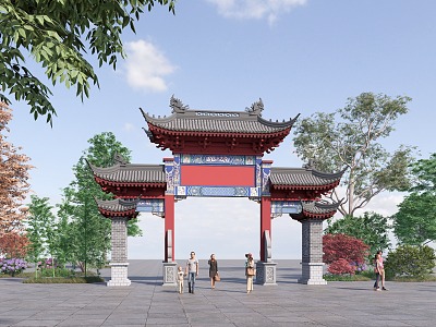 Chinese archway 3d model