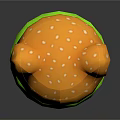 Cat Ear Shaped Burger With Sesame Seed Bun Lettuce Cheese And Patty