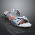 Women's Sandals With Crisscross Satin Straps Block Heel Leather Insole Elegant Summer Footwear