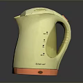 Yellow Electric Kettle With Orange Base And Water Level Indicator