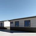 Modern Single Family House Exterior with White Gray Walls Dark Roof and Front Yard