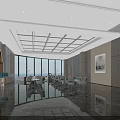 Spacious Modern Hotel Lobby Interior With Marble Flooring Green Plants And Reception Desk