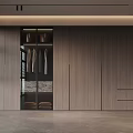 Modern Wooden Built In Wardrobe With Glass Doors And Hanging Space In Sleek Design