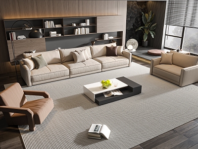 Modern sofa coffee table combination model