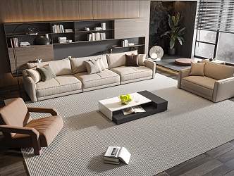 Modern sofa coffee table combination 3d model