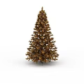 Golden Artificial Christmas Tree With Decorative Branches And Stable Metal Stand