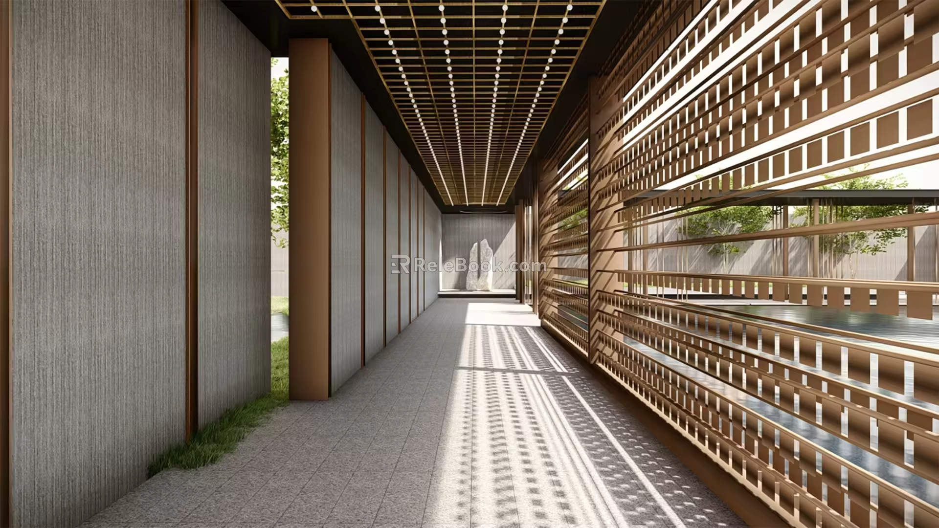 Modern Corridor Light and Shadow Corridor 3d model