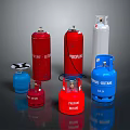 Household Propane Gas Cylinders in Various Colors and Different Sizes for Daily Use