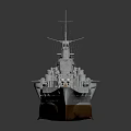 Detailed Warship Model Display With Deck Turrets And Hull Structure Side View 3d model