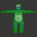 Blue Cartoon Bear Character With White Belly And Open Arms