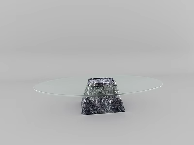 Modern Coffee Table With Glass Top And Elegant Marble Base For Living Room Decor 3d model