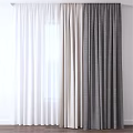 White Beige And Gray Curtains For Home Window With Light Filtering Design