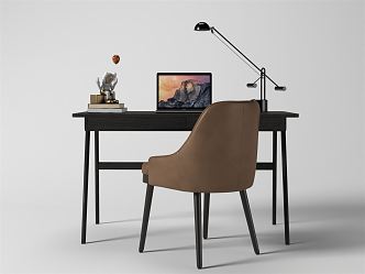 Modern desk chair desk chair combination 3d model