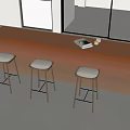Modern Glass Island Table Gradient Acrylic Bar Casual Bar Table Bar Table 3d model