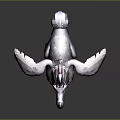Detailed Mythical Purple Red Fantasy Creature With Glowing Feathers Large Beak And Crest