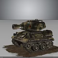 Armored Military Tank With Camouflage Paint Turret Cannon Tracks And Number Marking