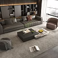 Sofa Coffee Table Combination Sofa Coffee Table Double Sofa Living Room 3d model