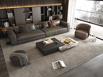 Sofa Coffee Table Combination Sofa Coffee Table Double Sofa Living Room 3d model