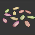 White Shelled Sunflower Seeds as Healthy Snack Arranged on Black Reflective Surface