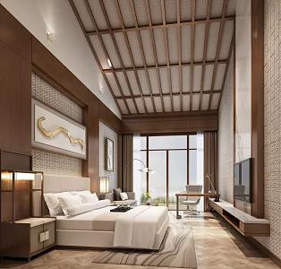 New Chinese Guest Room 3d model