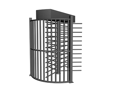 Full Height Metal Security Turnstile With Rotating Bars For Access Control 3d model