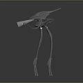Futuristic Mechanical Creature With Long Legs And Armored Head Structure 3d model