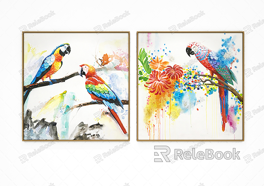 American Animal Painting Hand-painted Parrot Decorative Painting model