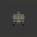 Military Tank With Camouflage Paint Cross Markings And Top Mounted Weapon