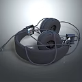 Modern Gray Over Ear Headphones with Wired Connection and Metal Parts for Computer Peripherals