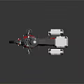 Red and Gray Adventure Touring Motorcycle With White Side Rear Storage Cases And Black Tires