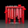 Romantic Photo Spot With Red 3D Frame I LOVE YOU Text Hearts And Rose Decorations