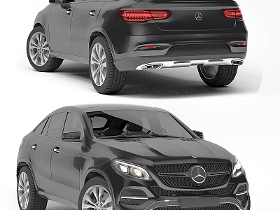 Black Mercedes SUV Front And Rear View With Modern Exterior Design 3d model