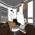Modern Hair Beauty Salon Interior With Comfortable Chairs Mirrors And Product Shelves