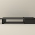 Modern Black Coffee Table With Minimalist Design And Sleek Wooden Tabletop