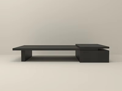Modern Black Coffee Table With Minimalist Design And Sleek Wooden Tabletop 3d model