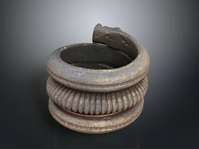 Vintage Textured Metal Bracelet With Antique Design For Fashion Accessories 3d model