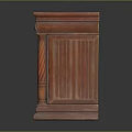 Antique Style Wooden Cabinet Featuring Carved Doors Drawers Columns And Metal Handles