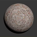 Round Brick Sphere Constructed With Red And Orange Textured Bricks