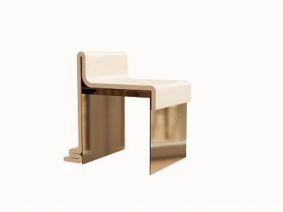 Modern Leisure Chair With Sleek Metal Frame And Beige Cushion Design 3d model