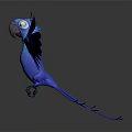 Vibrant Blue Parrot With Spread Wings And Detailed Feathers In Vivid Flying Pose