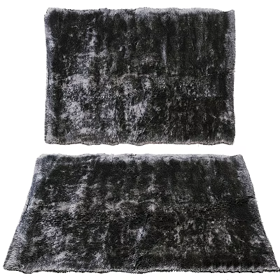 Soft Plush Square Rugs In Dark Gray For Modern Living Room Decor 3d model