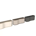 Modern TV Stand Design With Curved Top Textured Wooden Cabinets Light Brown And Dark Gray