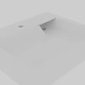 White Square Modern Countertop Washbasin With Sleek Design And Smooth Surface
