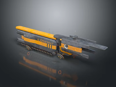 Modern Yellow And Black Streamlined Train Design With Futuristic Exterior Features 3d model