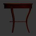 Classic Design Mahogany Wood Side Table With Round Top Lower Shelf And Curved Legs