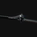 Futuristic Black Knife With Brown Handle Snowflake Emblem And Tech Buttons